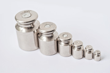 set of weights for laboratory measurements.