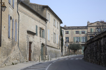 Fototapeta na wymiar Street in Uzes; Provence; France