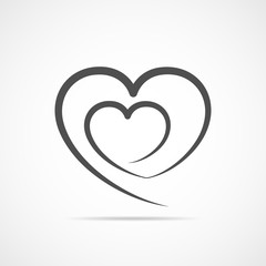 Abstract heart icon. Vector illustration.