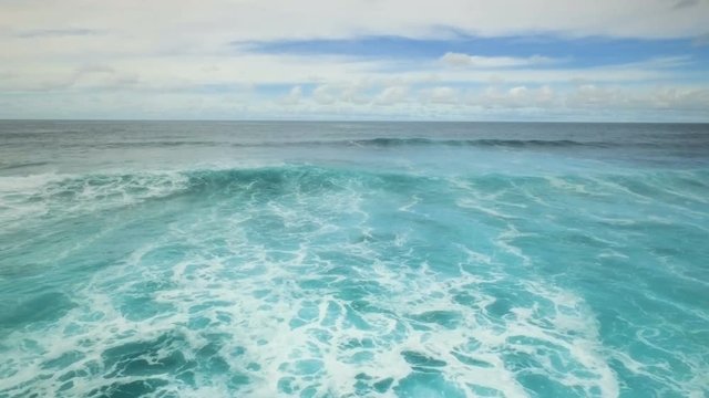 Atlantic Ocean with waves and foam