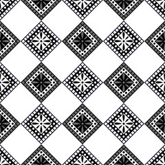 Seamless vector decorative hand drawn pattern. ethnic endless background with ornamental decorative elements with traditional etnic motives, tribal geometric figures. Print for wrapping, background