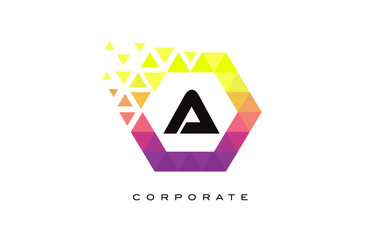 A Colorful Hexagon Shaped Letter Logo Design.