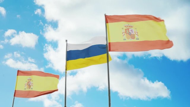 Flags of Spain and the Canary Islands