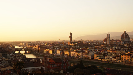 Florence sunset panorama skyline