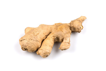 fresh ginger on white background