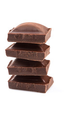 Stack of chocolate pieces