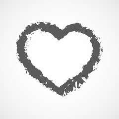 Fototapeta na wymiar Gray heart icon. Vector illustration.