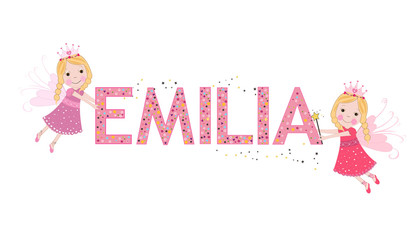 Emilia female name with cute fairy tale