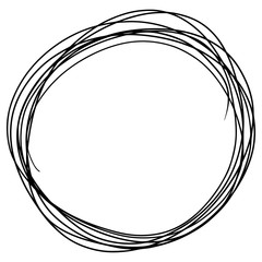 Hand drawn Circle sketch Doodle Frames. Vector illustration