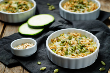 cheese pepita oats zucchini casserole