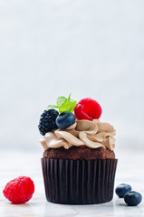 chocolate cupcakes with chocolate cream cheese frosting