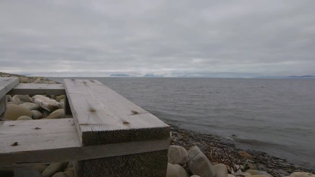 pallet om a beach on Spitsbergen Svalbard 