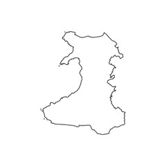Fototapeta premium Wales map silhouette
