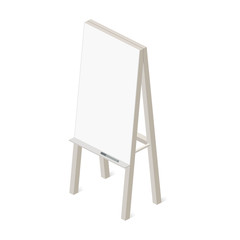 Wooden easel icon. Isometric view. Vector illustration.