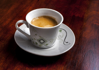 coffe on wood surface