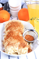 homemade Strudel with orange curd
