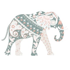 Hand drawn ornamental colorful cartoons elephant for coloring page and print, stock vector illustration