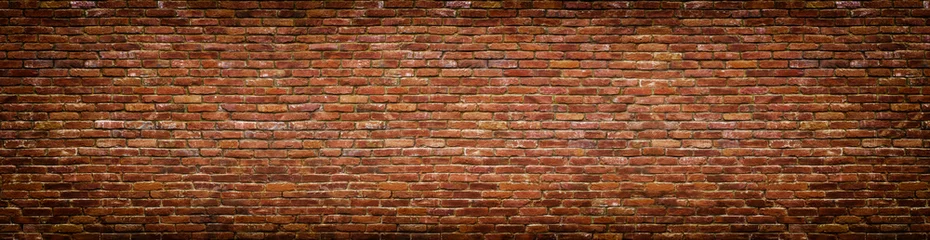 Door stickers Brick wall grunge brick wall, old brickwork panoramic view