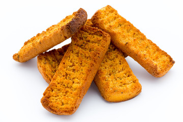 Crumbs of bread croutons. Eco food.