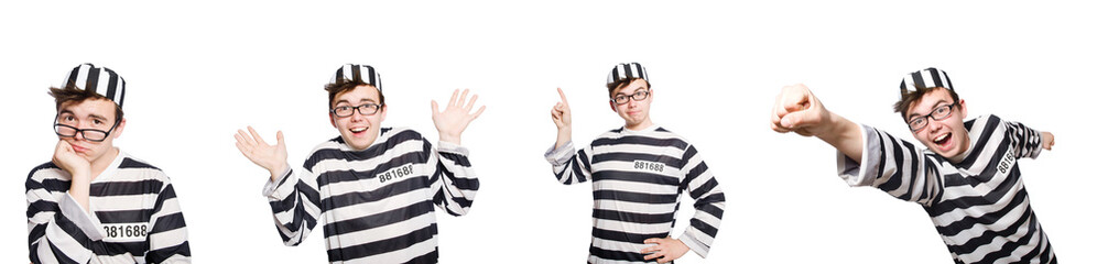 Funny prison inmate in concept