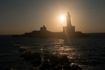 Sunrise above the sea Kanyakumari Comorin cape