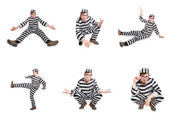 Funny prison inmate in concept