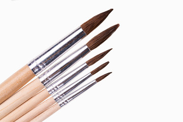Fototapeta premium Art paint brushes isolated on on white background