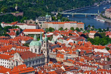 Fototapeta na wymiar Aerial view of the city. Prague, Czech Republic