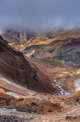 Naklejka premium View to Lower Mustang area on Annapurna circuit trek in Nepal