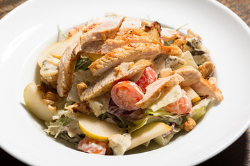 salad with pork and vegetables