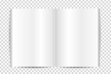 Vector realistic isolated blank book for decoration on the transparent background.