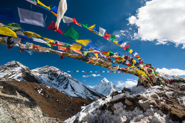 Memorial to all who died while climbing Everest, Khumbu, Nepal - obrazy, fototapety, plakaty
