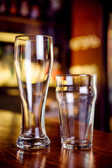 The empty glasses in the pub