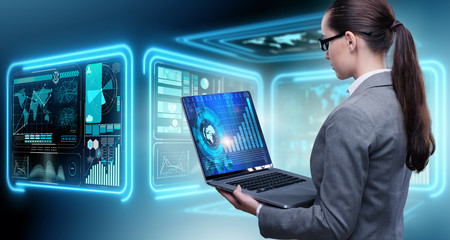 Businesswoman in online trading concept