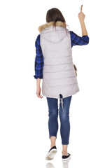 Young woman back portrait