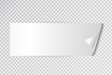 Vector realistic isolated white sticky label for sale on the transparent background. White banner for promotion and advertising.