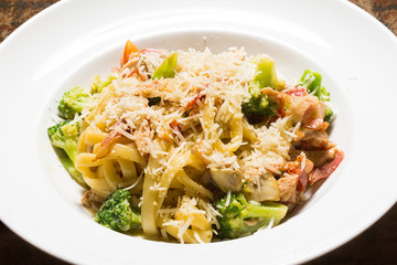 Pasta with broccoli and parmesan