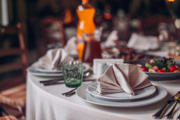 beautifully decorated table in the restaurant