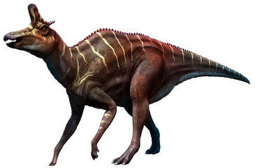 Fototapeta premium Lambeosaurus from the Cretaceous era 3D illustration