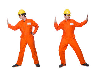 Industrial worker isolated on the white background