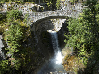 Waterfall Under Bridge