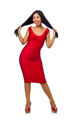 Nice woman model isolated on the white background