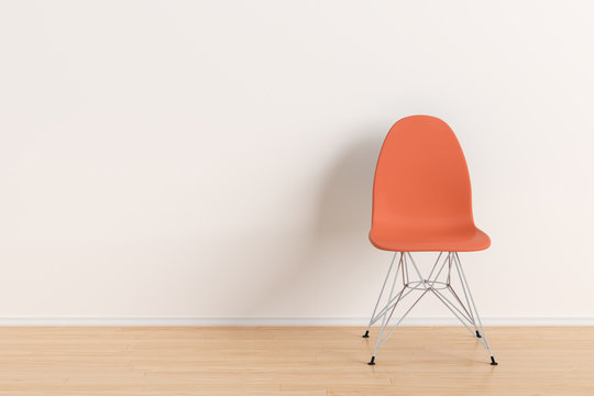 Plastic Chair In Empty Interior