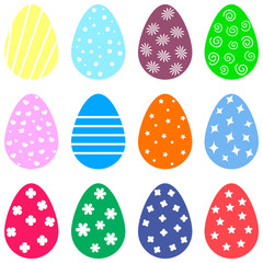 Vector set of colorful eggs