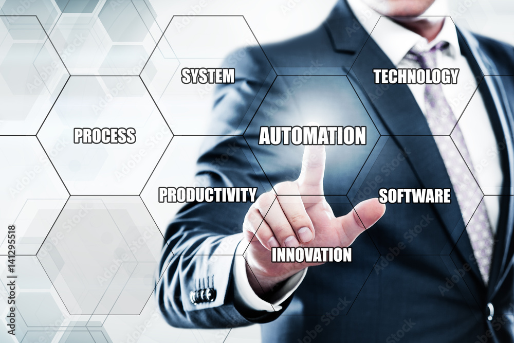 Wall mural automation software technology process system business concept