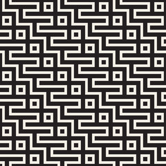 Maze Tangled Lines Contemporary Graphic. Abstract Geometric Background Design. Vector Seamless Pattern.