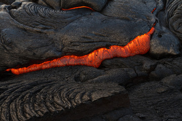 Lava Crack with Glowing Magma