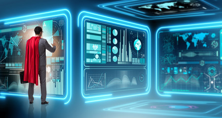 Superhero in data management concept