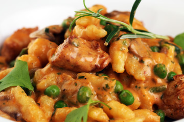 KasNocken - Austrian Spaetzle with cheese and caramelized onion.