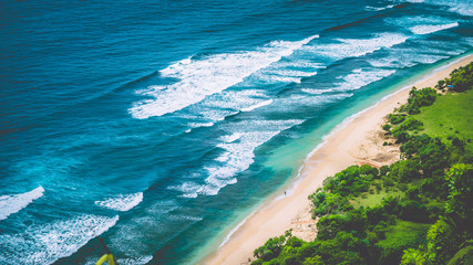 Aerial view of Nunggalan Beach near Uluwatu, Bali, Indonesia